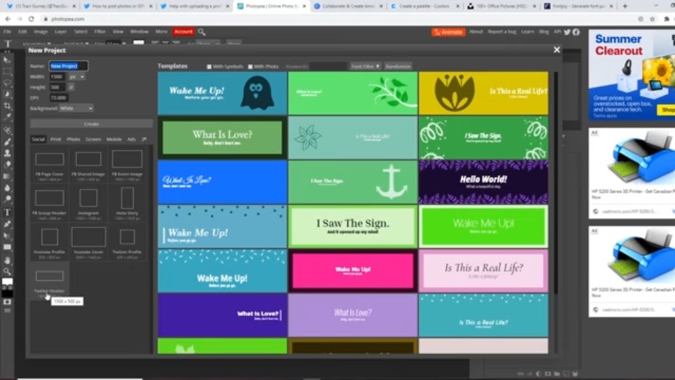 free photo twitter templates