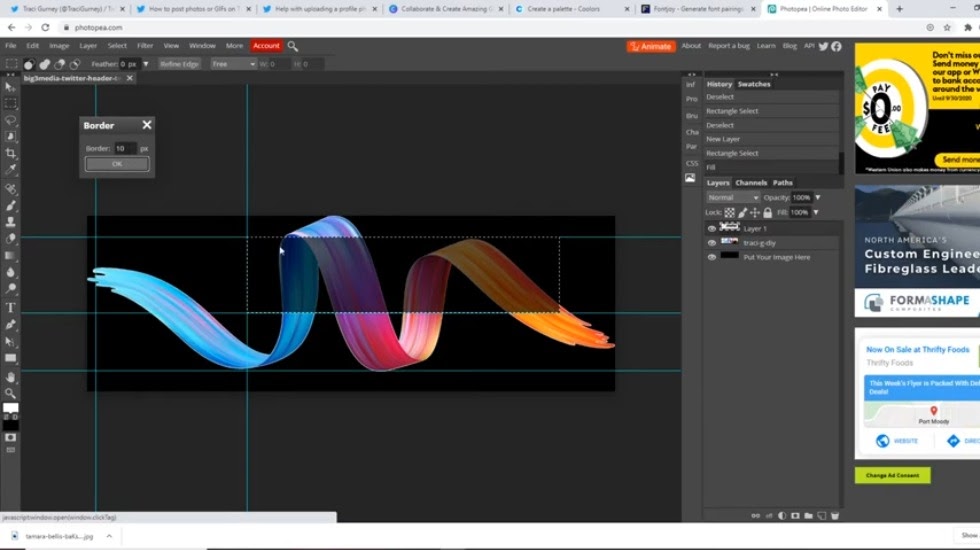 photopea add image layer opacity