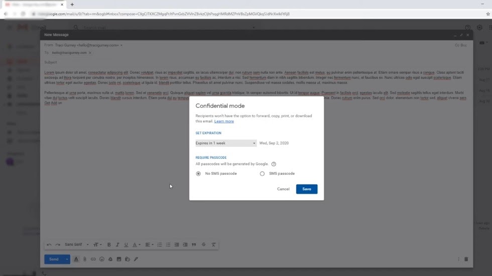 google confidentail mode