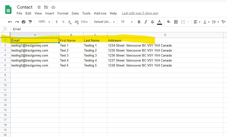 import contacts into mailchimp